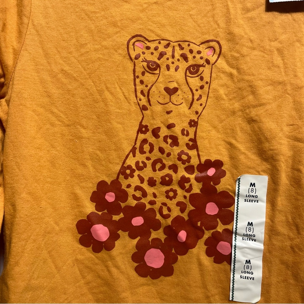 Cat & Jack Long Sleeve Cheetah Tee Sz M (8) - Picture 2 of 6